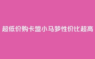 超低价购卡盟小马梦,性价比超高