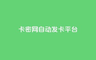 卡密网自动发卡平台 - 卡密网智能发卡系统,轻松管理你的在线销售~