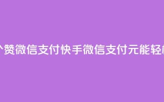 快手一块钱一百个赞微信支付 - 快手:微信支付,1元能轻松获得100个赞!!