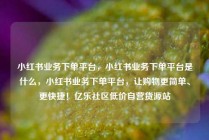 小红书业务下单平台,小红书业务下单平台是什么,小红书业务下单平台,让购物更简单、更快捷!亿乐社区低价自营货源站