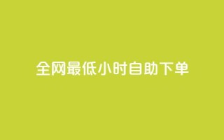 全网最低24小时自助下单 - 优质服务!24小时内快速自助下单全网最低价!~