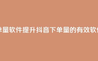 抖音怎么增加下单量软件 - 提升抖音下单量的有效软件策略揭秘~