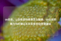 QQ会员,qq会员自动续费怎么取消,QQ会员的魅力与价值亿乐社区低价自营货源站