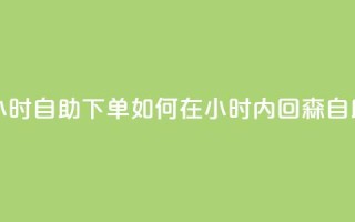 回森24小时自助下单(如何在24小时内回森自助下单?)
