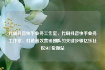 代刷抖音快手业务工作室,代刷抖音快手业务工作室,打造高效营销团队的关键步骤亿乐社区SUP货源站