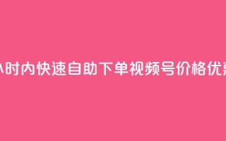 24小时内快速自助下单视频号，价格优惠！