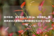 快手粉丝,快手粉丝一元涨1000,快手崛起,揭秘其成功之道和对品牌的影响亿乐社区SUP货源站