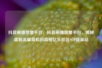 抖音刷播放量平台,抖音刷播放量平台,揭秘虚假流量背后的真相亿乐社区SUP货源站