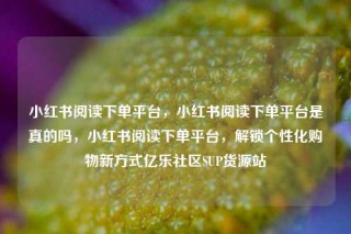 小红书阅读下单平台,小红书阅读下单平台是真的吗,小红书阅读下单平台,解锁个性化购物新方式亿乐社区SUP货源站
