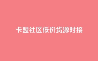 卡盟社区低价货源对接 - 卡盟社区优质货源快速对接!
