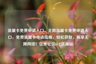 流量卡免费申请入口,无限流量卡免费申请入口,免费流量卡申请指南,轻松获取,畅享无限网络!亿乐社区SUP货源站
