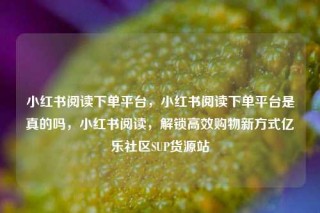 小红书阅读下单平台,小红书阅读下单平台是真的吗,小红书阅读,解锁高效购物新方式亿乐社区SUP货源站