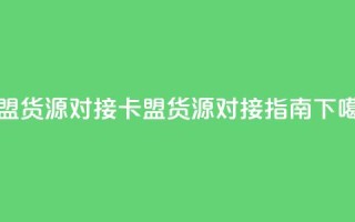 卡盟货源对接 - 卡盟货源对接指南!