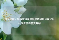 抖音涨粉,抖音营销策略与成功案例分享亿乐社区低价自营货源站