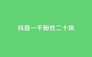 抖音一千粉丝二十块 - 如何在抖音快速获得1,000粉丝,仅需20元?!