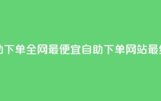 自助下单全网最便宜(自助下单网站最经济)
