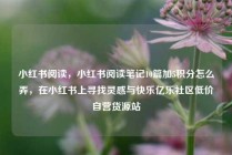 小红书阅读,小红书阅读笔记10篇加5积分怎么弄,在小红书上寻找灵感与快乐亿乐社区低价自营货源站