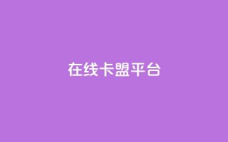 在线卡盟平台 - 最好的在线卡盟平台,提供优质卡盟服务~