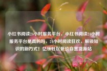 小红书阅读24小时服务平台,小红书阅读24小时服务平台是真的吗,24小时阅读狂欢,解锁知识的新方式!亿乐社区低价自营货源站