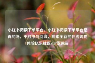 小红书阅读下单平台,小红书阅读下单平台是真的吗,小红书与阅读,探索全新的在线购物体验亿乐社区SUP货源站