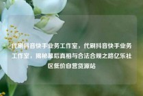 代刷抖音快手业务工作室,代刷抖音快手业务工作室,揭秘幕后真相与合法合规之路亿乐社区低价自营货源站