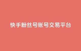 快手粉丝号账号交易平台 - 快手粉丝号交易平台,简便全面的账号转让服务!~