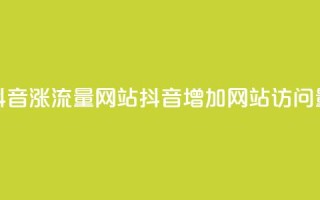 抖音涨流量网站(抖音增加网站访问量)