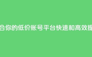 低价账号平台 - 找到适合你的低价账号平台，快速和高效提升你的性价比!
