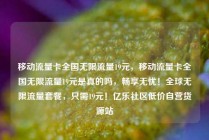 移动流量卡全国无限流量19元,移动流量卡全国无限流量19元是真的吗,畅享无忧!全球无限流量套餐,只需19元!亿乐社区低价自营货源站