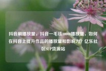 抖音刷播放量,抖音一毛钱10000播放量,如何在抖音上提升作品的播放量和影响力?亿乐社区SUP货源站