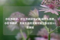 小红书阅读,小红书阅读笔记满8篇什么意思,小红书阅读,发现生活的无限可能亿乐社区SUP货源站