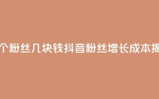 抖音涨一个粉丝几块钱 - 抖音粉丝增长成本揭秘!