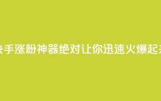 快手涨粉神器：绝对让你迅速火爆起来