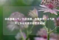 抖音直播人气，抖音直播，热度攀升，人气飙升亿乐社区低价自营货源站