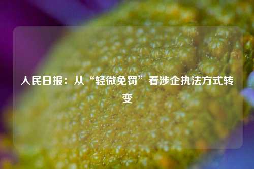 人民日报：从“轻微免罚”看涉企执法方式转变  第1张