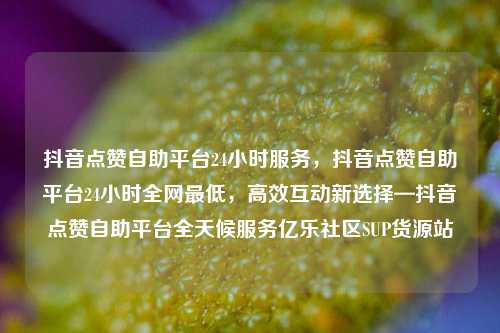 抖音点赞自助平台24小时服务	，抖音点赞自助平台24小时全网最低，高效互动新选择—抖音点赞自助平台全天候服务亿乐社区SUP货源站  第1张