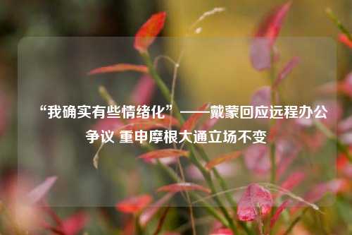 “我确实有些情绪化	”——戴蒙回应远程办公争议 重申摩根大通立场不变  第1张