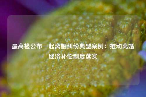 最高检公布一起离婚纠纷典型案例:推动离婚经济补偿制度落实  第1张 最高检公布一起离婚纠纷典型案例:推动离婚经济补偿制度落实  第1张