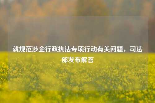 就规范涉企行政执法专项行动有关问题	，司法部发布解答  第1张