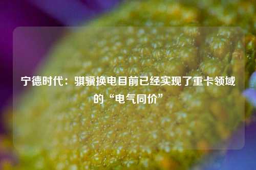 宁德时代：骐骥换电目前已经实现了重卡领域的“电气同价”  第1张