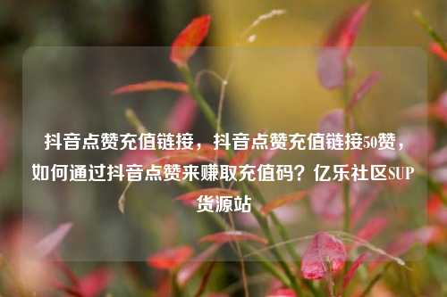 抖音点赞充值链接，抖音点赞充值链接50赞，如何通过抖音点赞来赚取充值码？亿乐社区SUP货源站  第1张